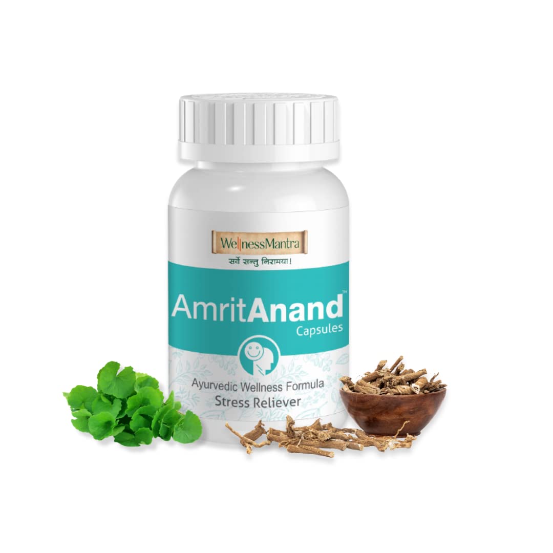 51mOeObkooL._SL1080_ Wellness Mantra AmritAnand Ayurvedic Anti-Stress Capsules
