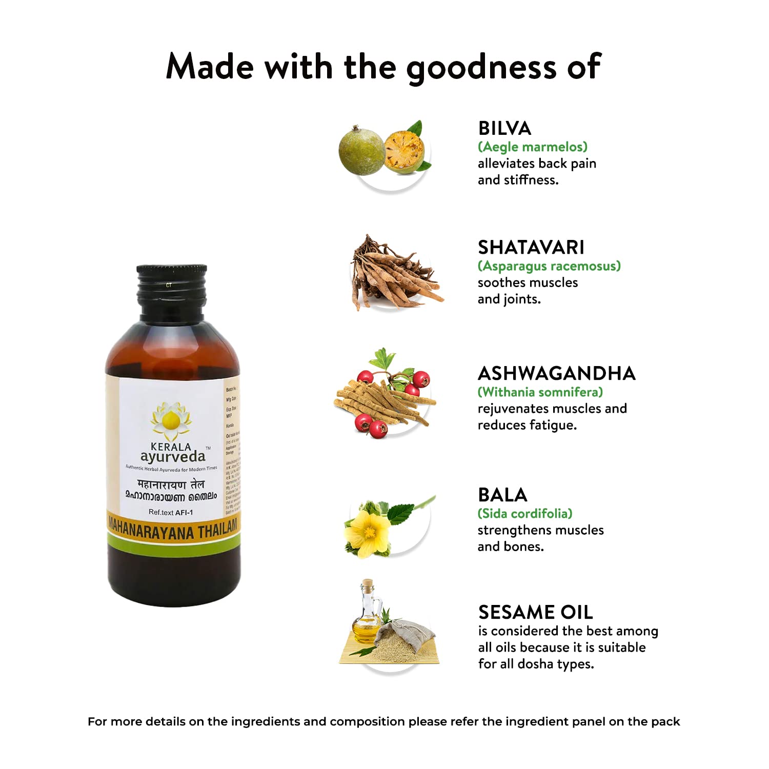 61CNLRe26RL._SL1500_ KERALA ayurveda Mahanarayana Thailam 200ml - Image 3