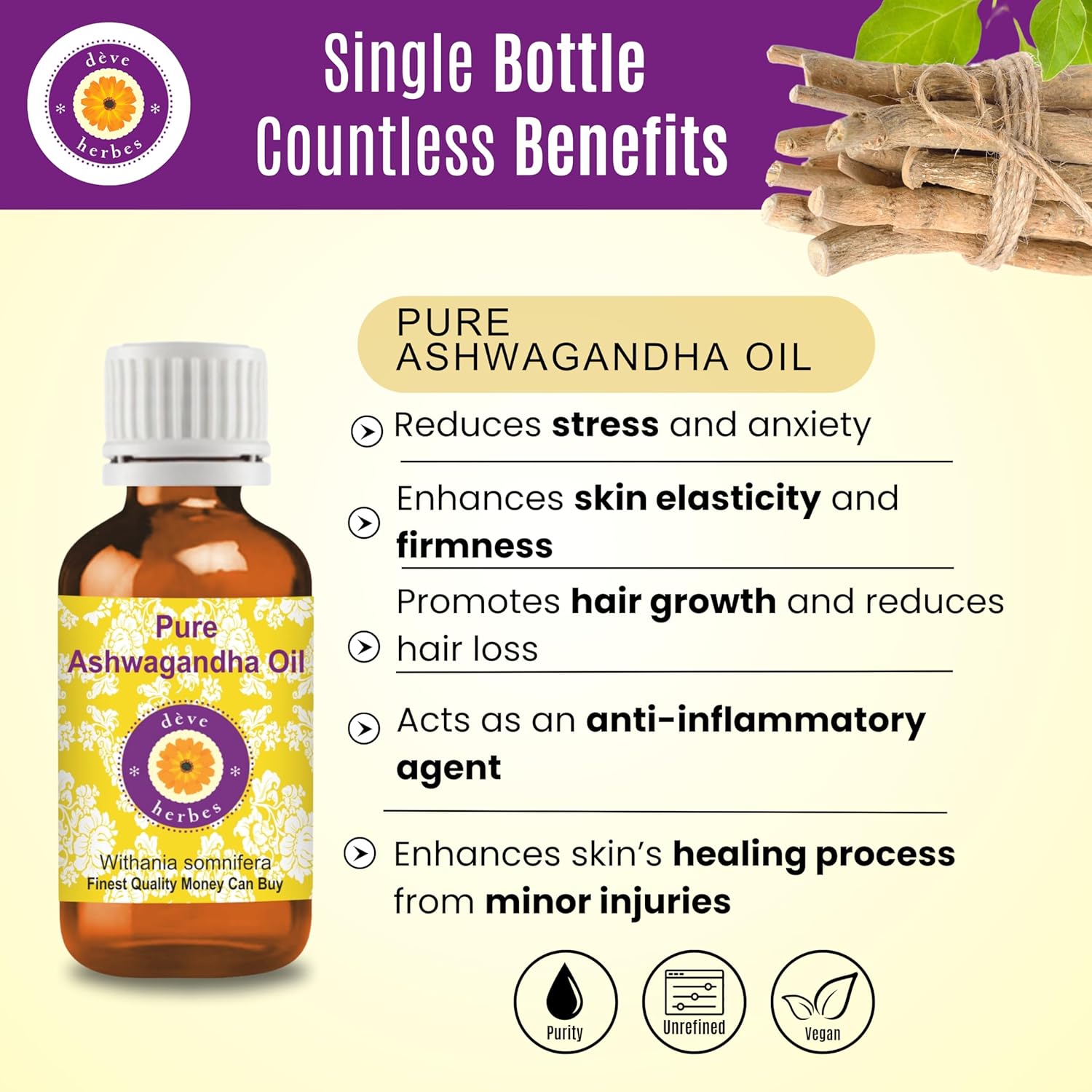 81lCWknMxoL._SL1500_ Deve Herbes Ashwagandha Oil (Withania somnifera) - Image 3